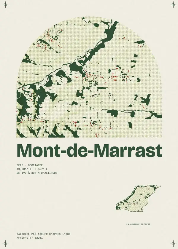 Affiche de Mont-de-Marrast, calculée par 123-fr d'après l'IGN