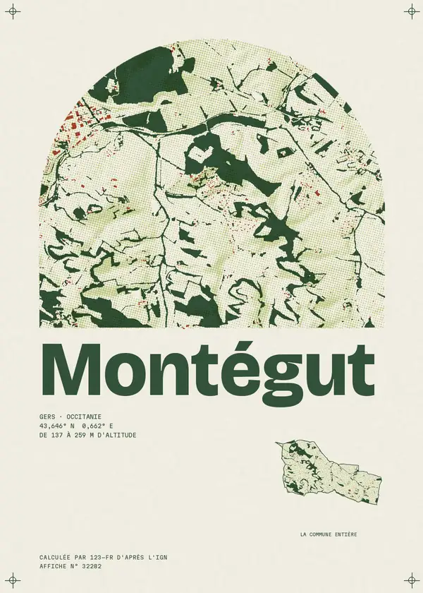 Affiche de Montégut, calculée par 123-fr d'après l'IGN