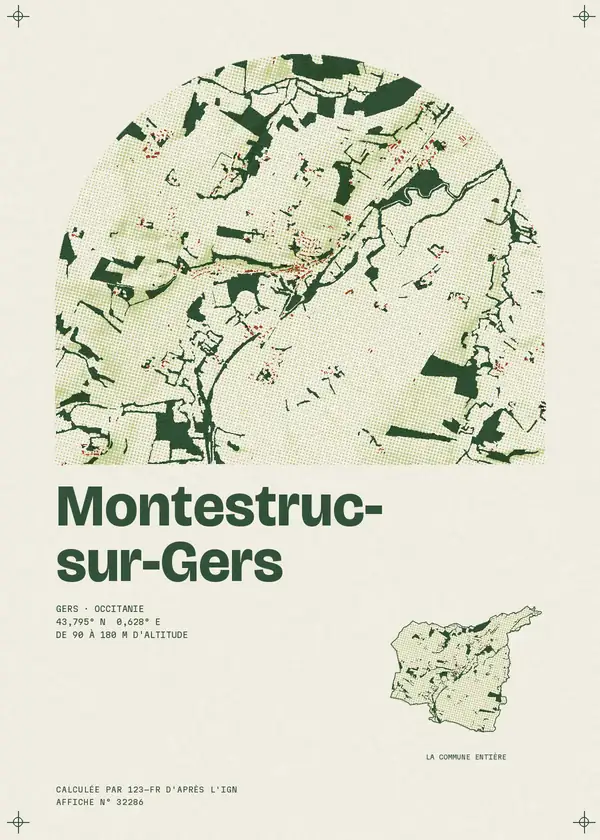 Affiche de Montestruc-sur-Gers, calculée par 123-fr d'après l'IGN