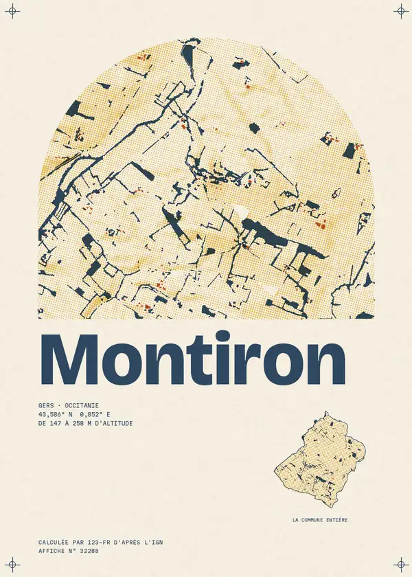 Affiche de Montiron, calculée par 123-fr d'après l'IGN