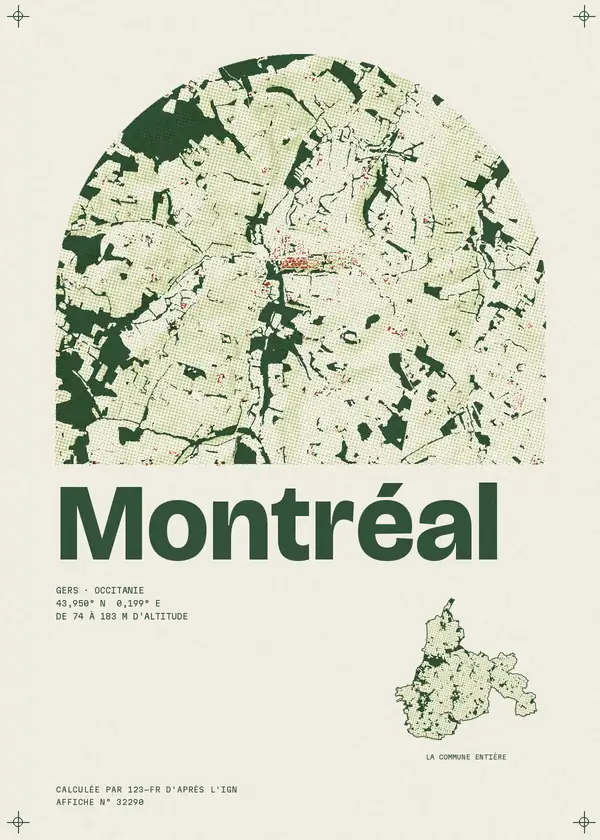 Affiche de Montréal, calculée par 123-fr d'après l'IGN