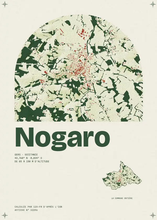 Affiche de Nogaro, calculée par 123-fr d'après l'IGN