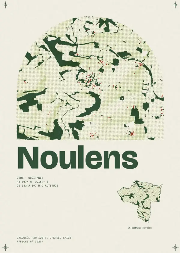 Affiche de Noulens, calculée par 123-fr d'après l'IGN