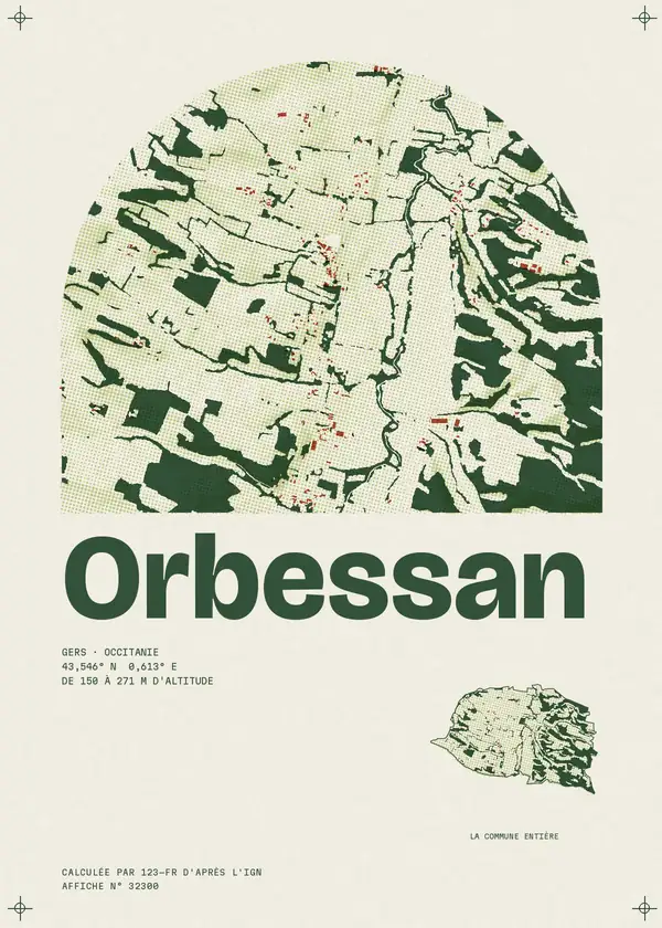 Affiche de Orbessan, calculée par 123-fr d'après l'IGN