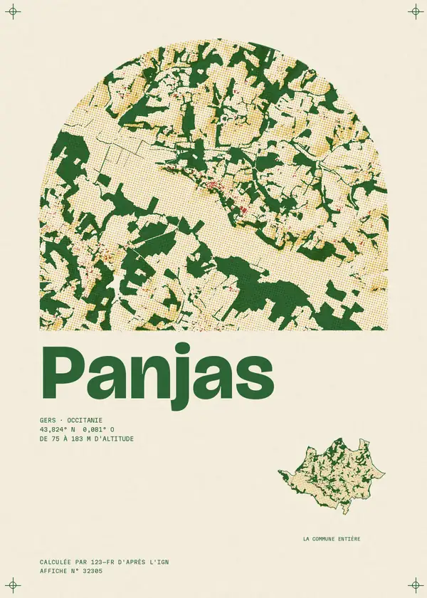 Affiche de Panjas, calculée par 123-fr d'après l'IGN