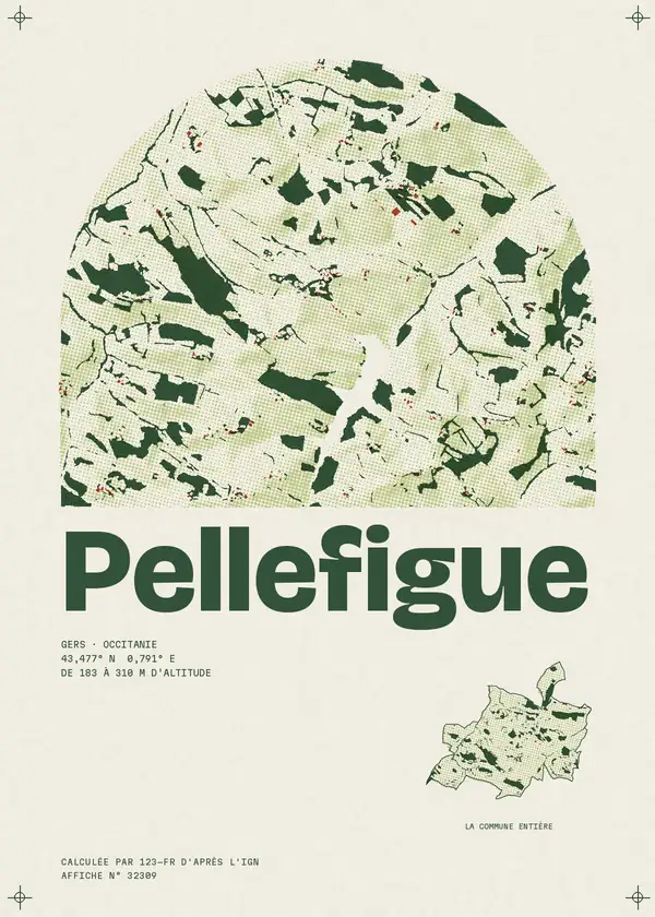 Affiche de Pellefigue, calculée par 123-fr d'après l'IGN