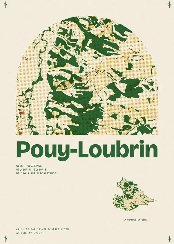 Affiche de Pouy-Loubrin, calculée par 123-fr d'après l'IGN