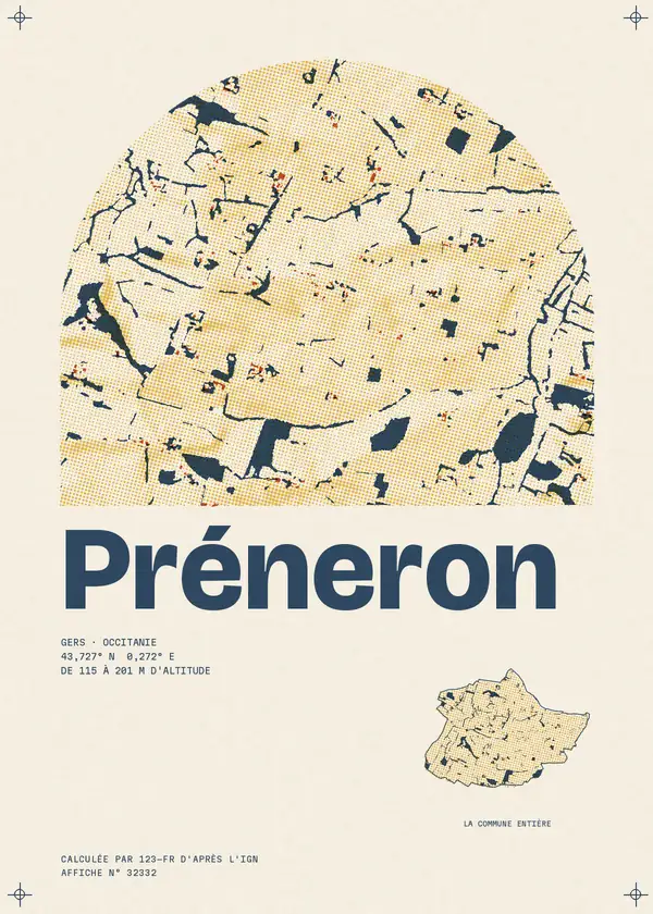 Affiche de Préneron, calculée par 123-fr d'après l'IGN