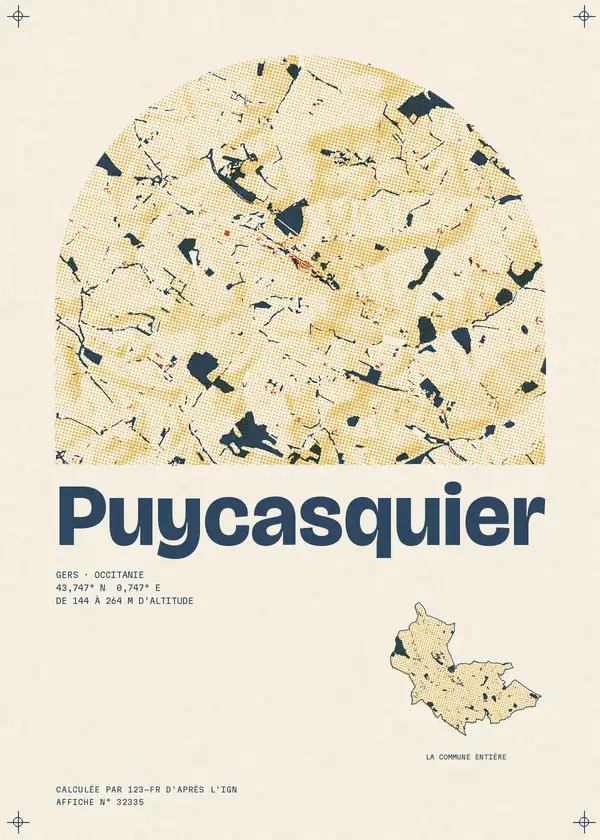 Affiche de Puycasquier, calculée par 123-fr d'après l'IGN
