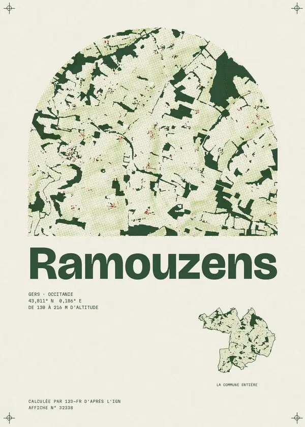 Affiche de Ramouzens, calculée par 123-fr d'après l'IGN
