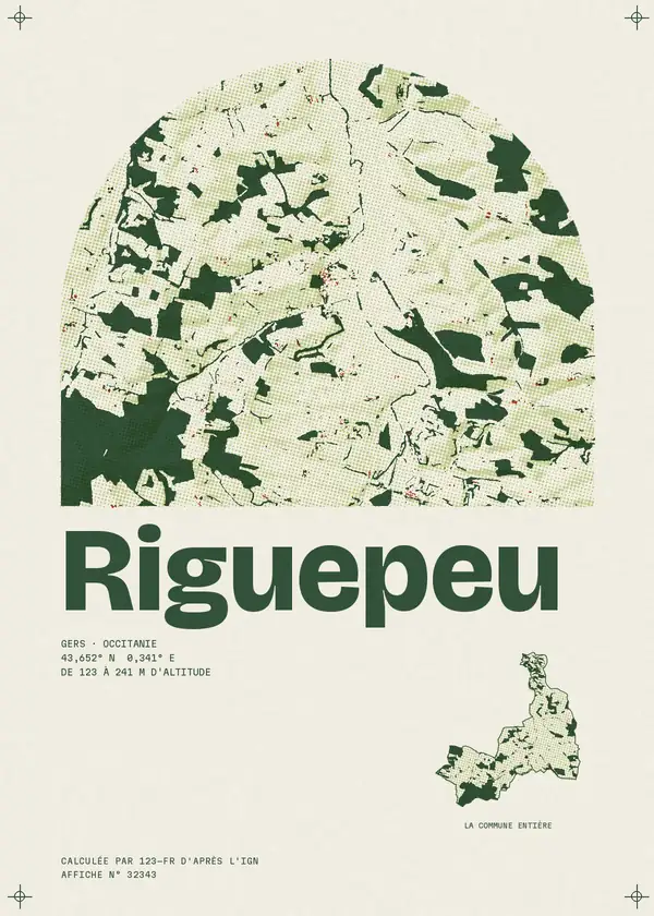 Affiche de Riguepeu, calculée par 123-fr d'après l'IGN