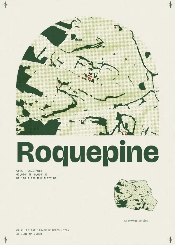 Affiche de Roquepine, calculée par 123-fr d'après l'IGN
