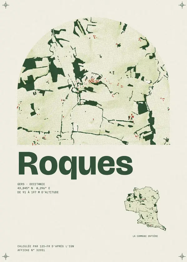 Affiche de Roques, calculée par 123-fr d'après l'IGN