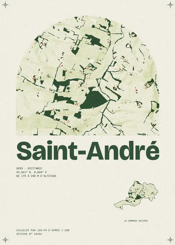 Affiche de Saint-André, calculée par 123-fr d'après l'IGN