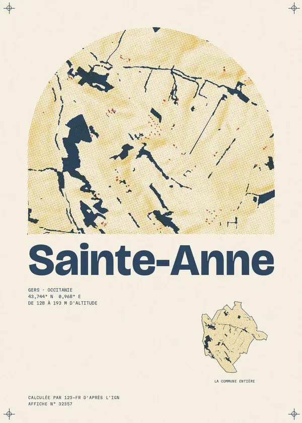 Affiche de Sainte-Anne, calculée par 123-fr d'après l'IGN