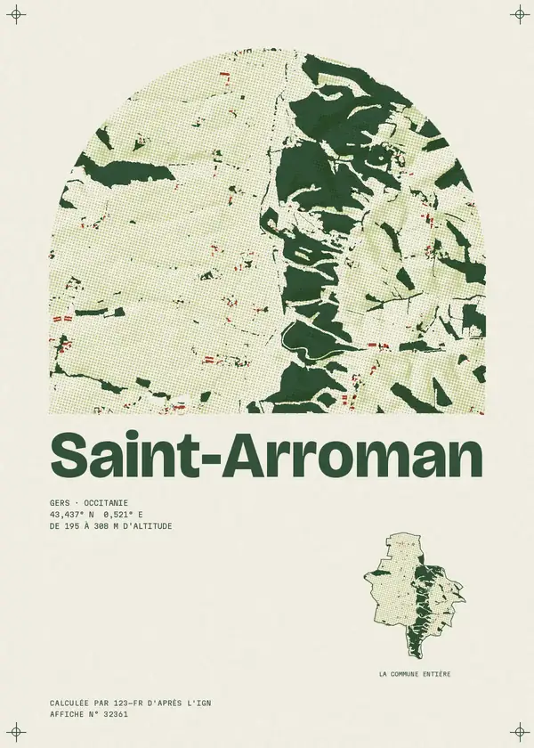 Affiche de Saint-Arroman, calculée par 123-fr d'après l'IGN