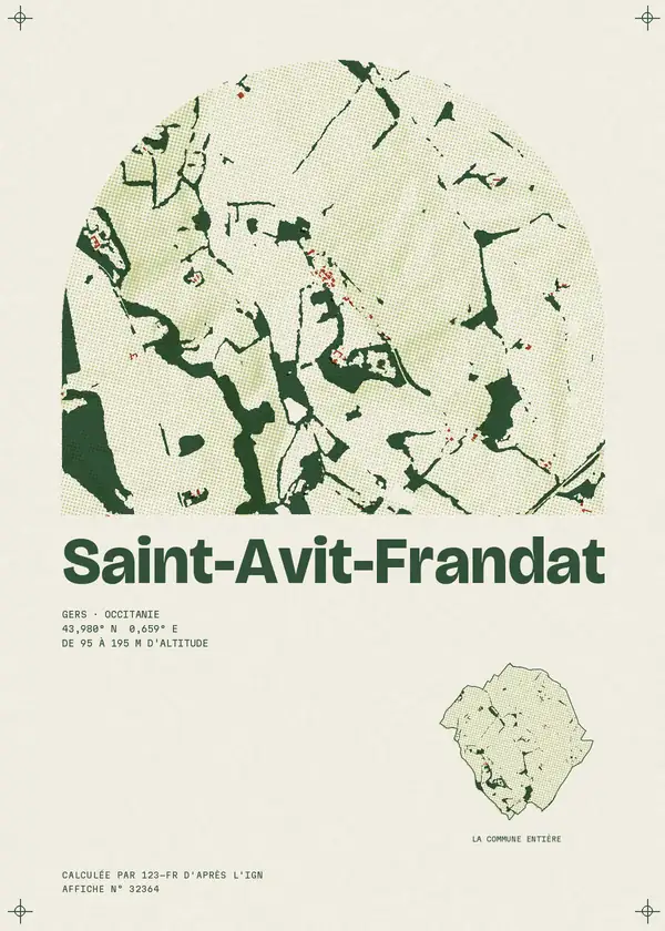 Affiche de Saint-Avit-Frandat, calculée par 123-fr d'après l'IGN