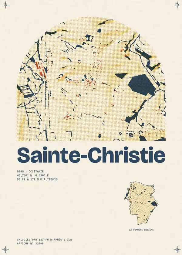 Affiche de Sainte-Christie, calculée par 123-fr d'après l'IGN