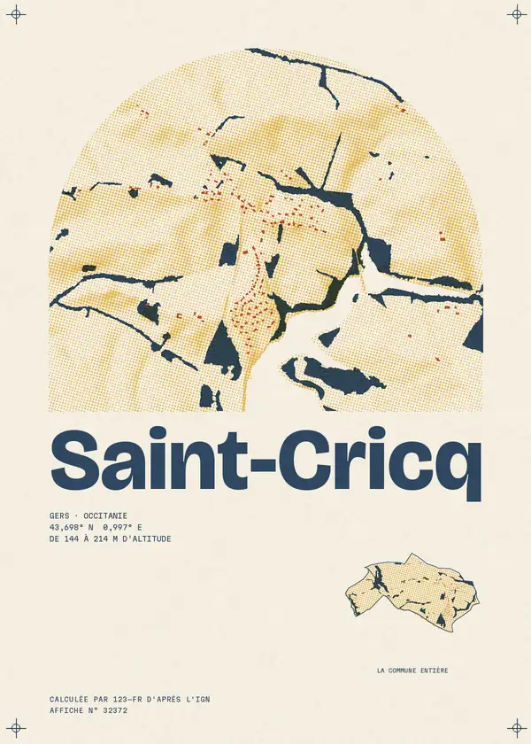 Affiche de Saint-Cricq, calculée par 123-fr d'après l'IGN