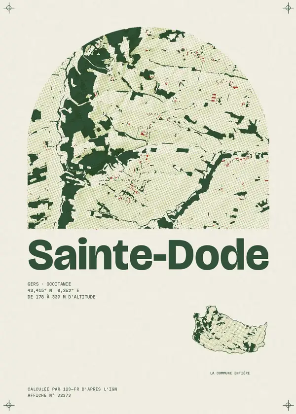 Affiche de Sainte-Dode, calculée par 123-fr d'après l'IGN