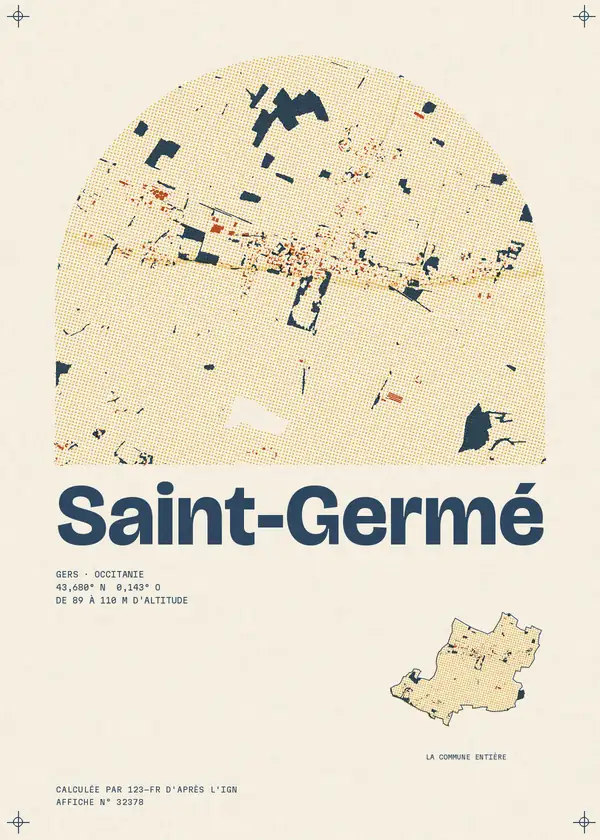 Affiche de Saint-Germé, calculée par 123-fr d'après l'IGN