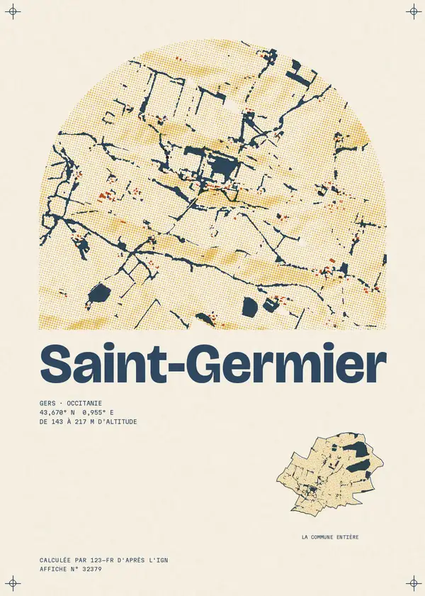 Affiche de Saint-Germier, calculée par 123-fr d'après l'IGN