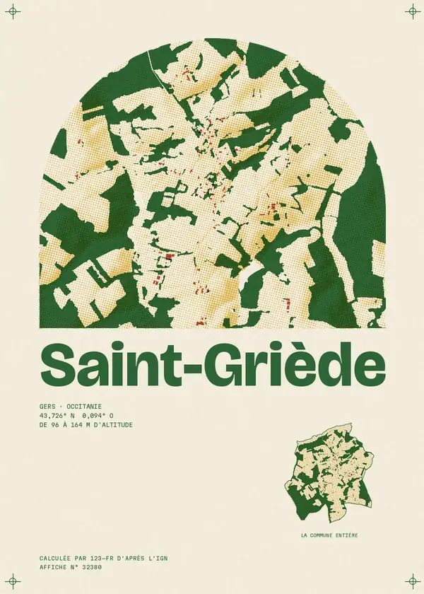 Affiche de Saint-Griède, calculée par 123-fr d'après l'IGN