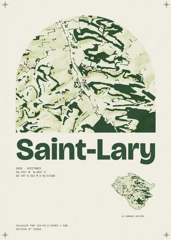 Affiche de Saint-Lary, calculée par 123-fr d'après l'IGN