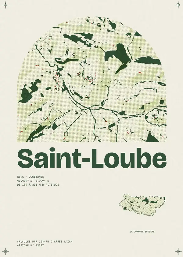 Affiche de Saint-Loube, calculée par 123-fr d'après l'IGN
