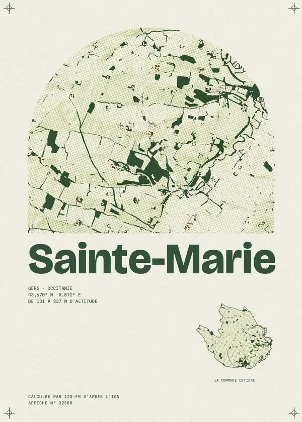 Affiche de Sainte-Marie, calculée par 123-fr d'après l'IGN