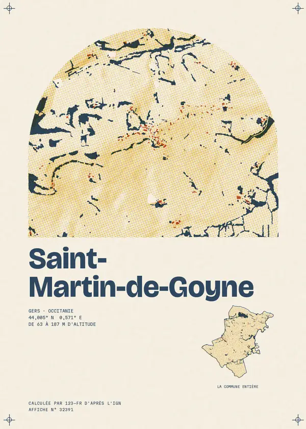 Affiche de Saint-Martin-de-Goyne, calculée par 123-fr d'après l'IGN