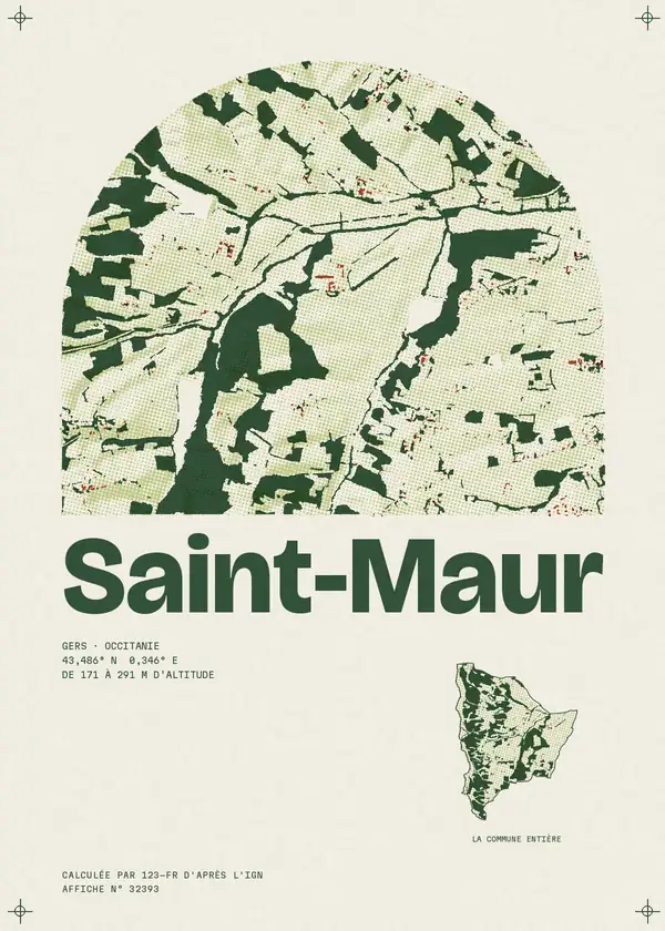 Affiche de Saint-Maur, calculée par 123-fr d'après l'IGN