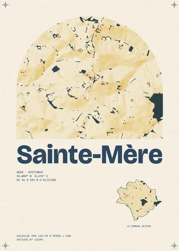 Affiche de Sainte-Mère, calculée par 123-fr d'après l'IGN