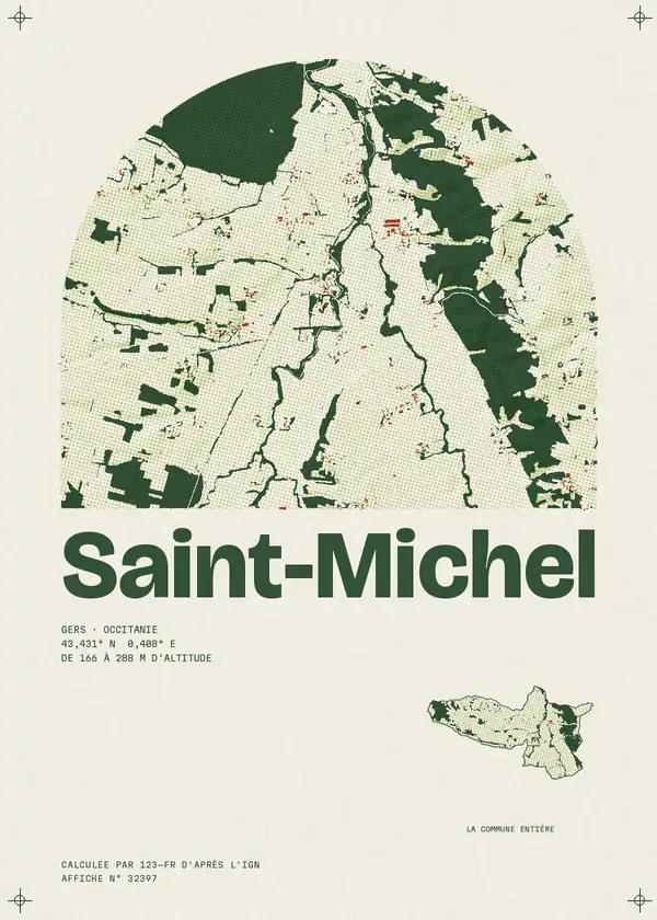 Affiche de Saint-Michel, calculée par 123-fr d'après l'IGN