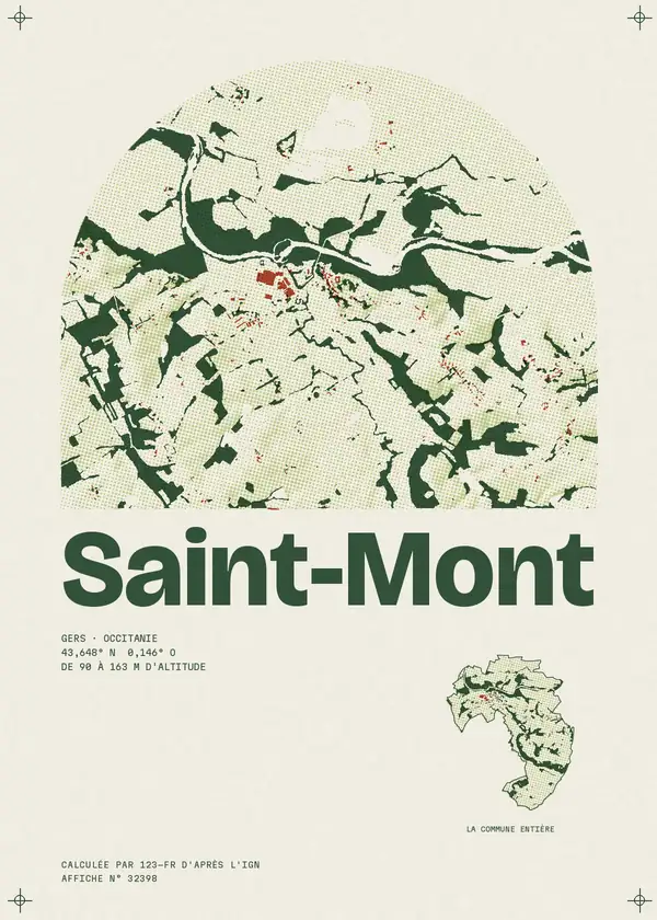 Affiche de Saint-Mont, calculée par 123-fr d'après l'IGN