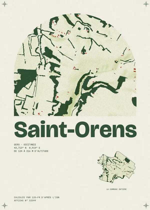 Affiche de Saint-Orens, calculée par 123-fr d'après l'IGN