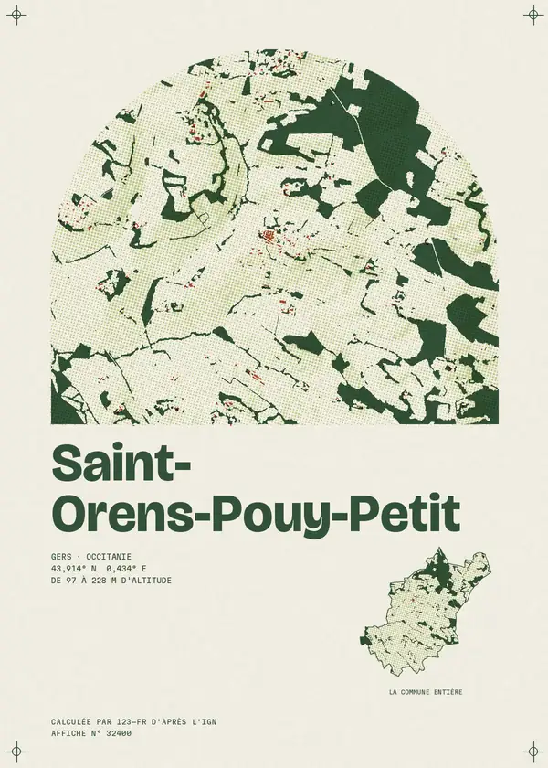 Affiche de Saint-Orens-Pouy-Petit, calculée par 123-fr d'après l'IGN