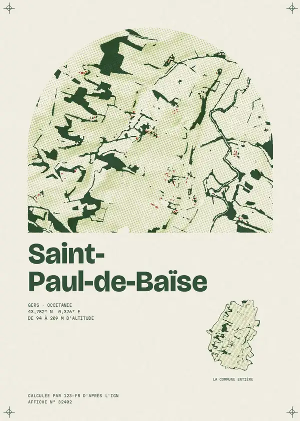 Affiche de Saint-Paul-de-Baïse, calculée par 123-fr d'après l'IGN
