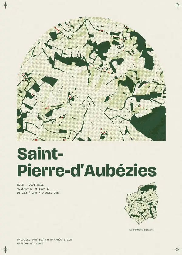 Affiche de Saint-Pierre-d'Aubézies, calculée par 123-fr d'après l'IGN