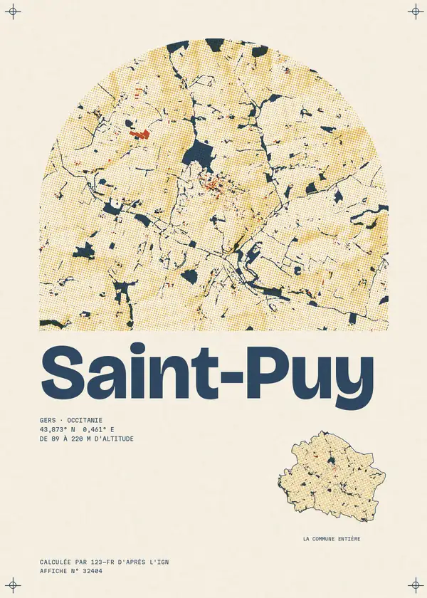 Affiche de Saint-Puy, calculée par 123-fr d'après l'IGN