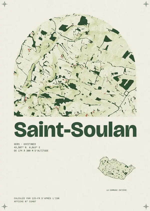 Affiche de Saint-Soulan, calculée par 123-fr d'après l'IGN