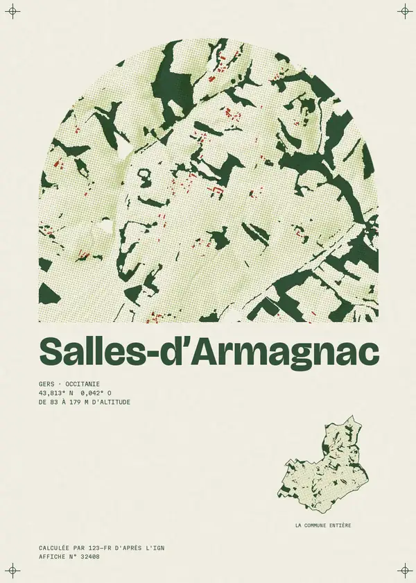 Affiche de Salles-d'Armagnac, calculée par 123-fr d'après l'IGN