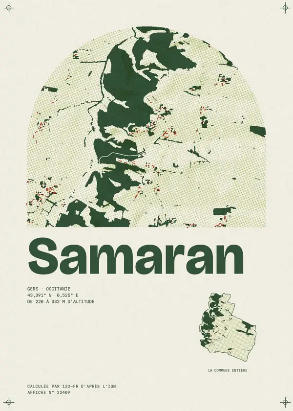 Affiche de Samaran, calculée par 123-fr d'après l'IGN
