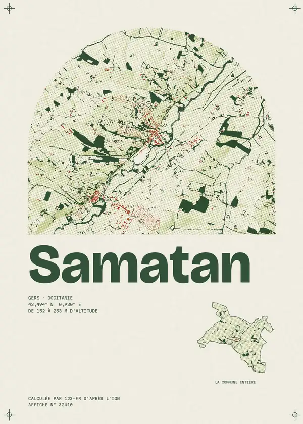 Affiche de Samatan, calculée par 123-fr d'après l'IGN