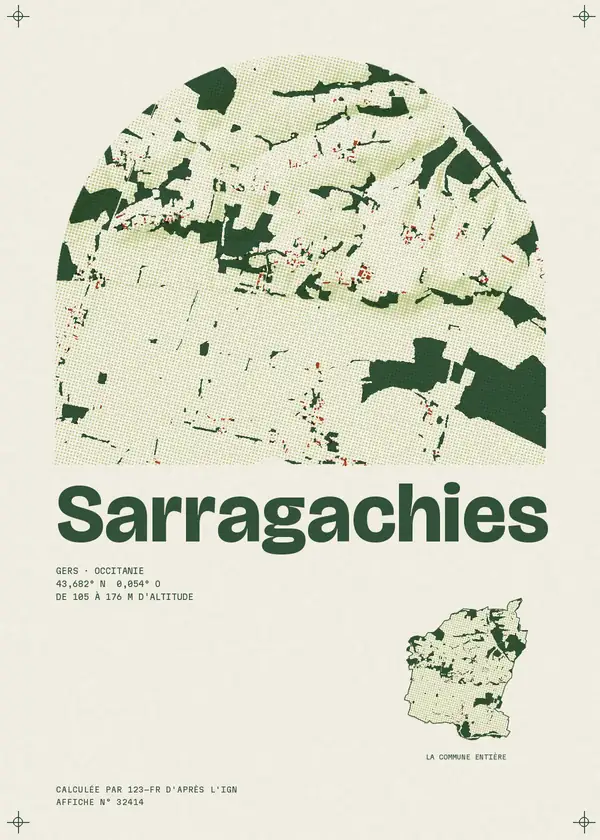 Affiche de Sarragachies, calculée par 123-fr d'après l'IGN