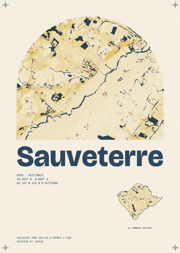 Affiche de Sauveterre, calculée par 123-fr d'après l'IGN