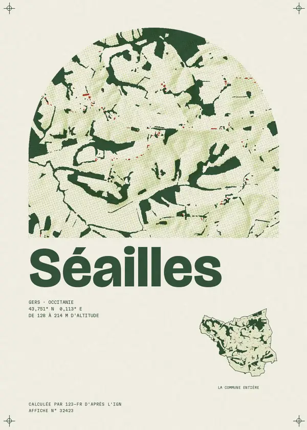 Affiche de Séailles, calculée par 123-fr d'après l'IGN