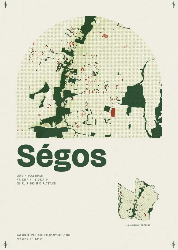Affiche de Ségos, calculée par 123-fr d'après l'IGN