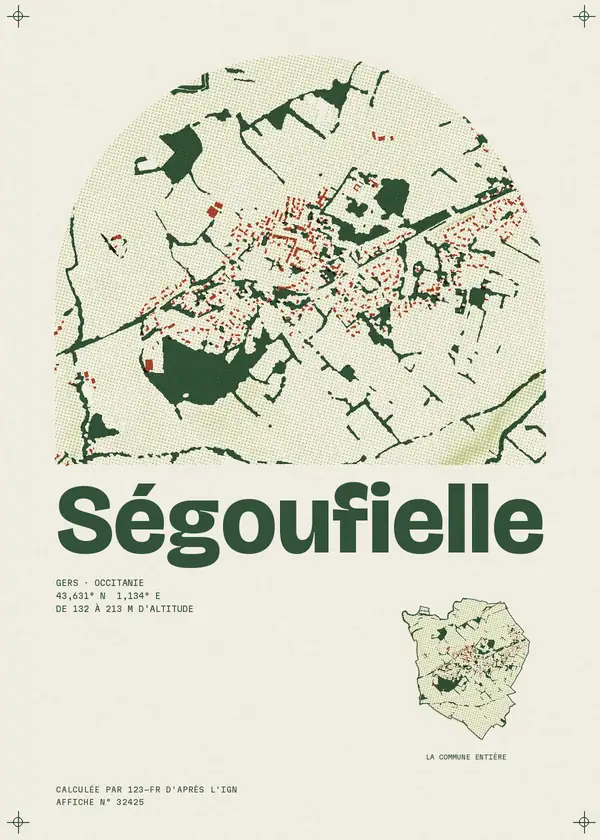 Affiche de Ségoufielle, calculée par 123-fr d'après l'IGN