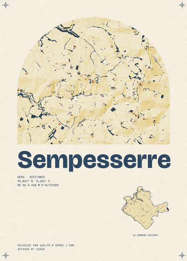 Affiche de Sempesserre, calculée par 123-fr d'après l'IGN
